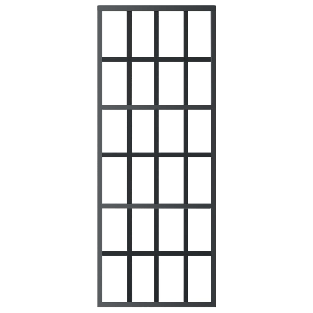 Skjutdörr med beslagset ESG glas och aluminium 76x205 cm