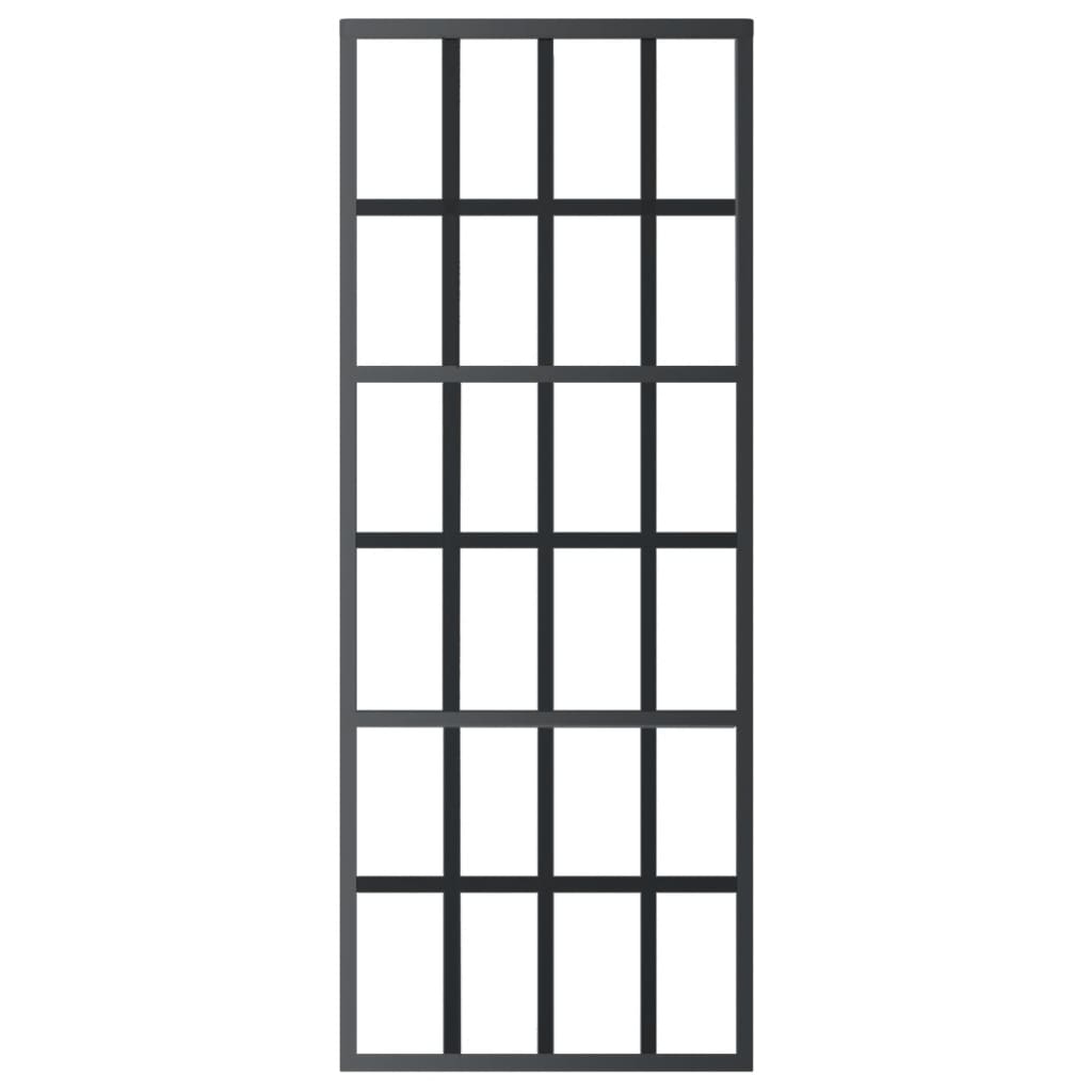 Skjutdörr med beslagset ESG glas och aluminium 76x205 cm