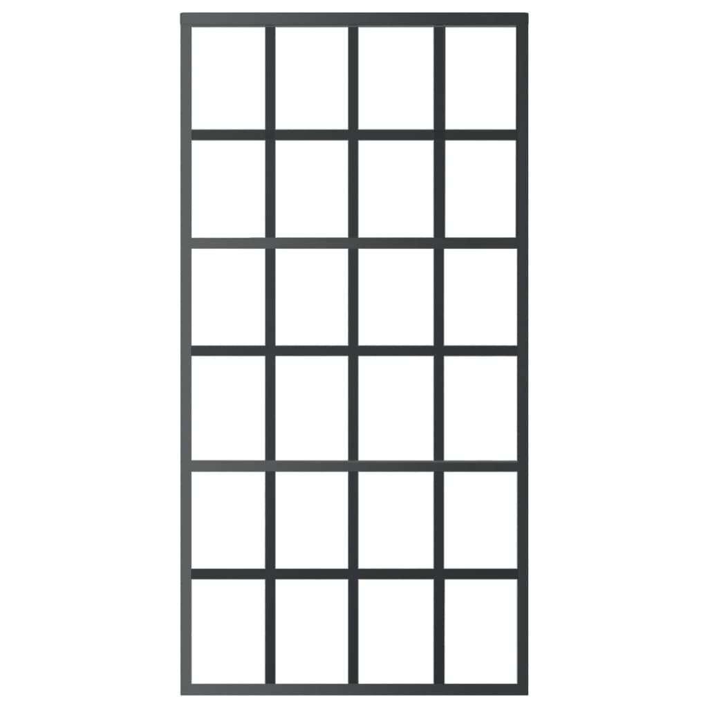 Skjutdörr med beslagset ESG glas och aluminium 102x205 cm