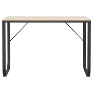 Datorbord svart och ek 110x60x73 cm spånskiva