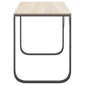 Datorbord svart och ek 110x60x73 cm spånskiva