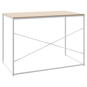 Datorbord vit och ek 110x60x70 cm spånskiva