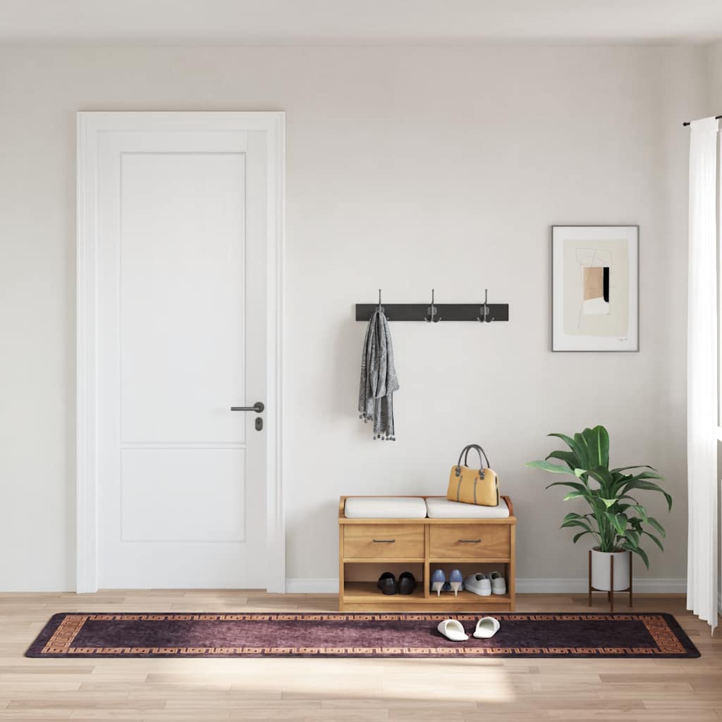 Matta tvättbar 80x300 cm svart och guld halkfri