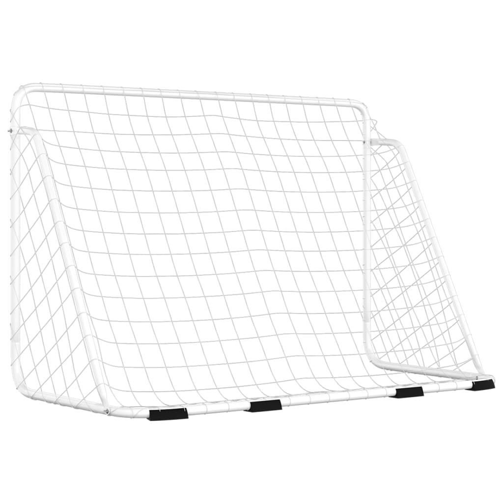 Fotbollsmål med nät vit 180x90x120 cm stål