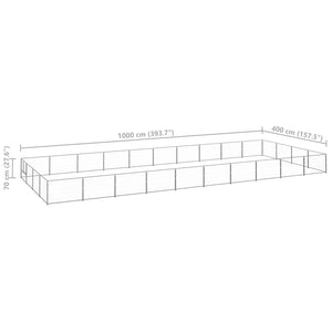 Hundgård silver 40 m² stål