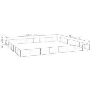 Hundgård silver 64 m² stål