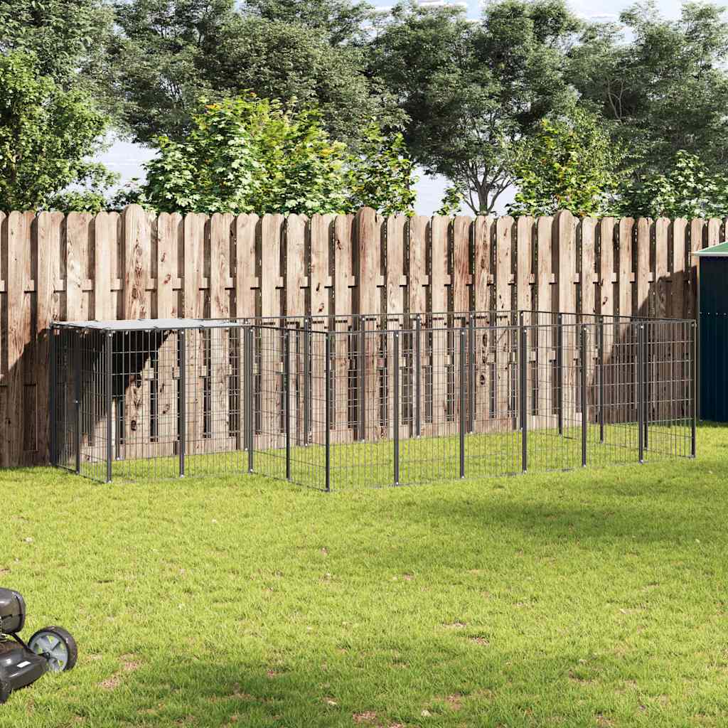 Hundgård svart 8,47 m² stål