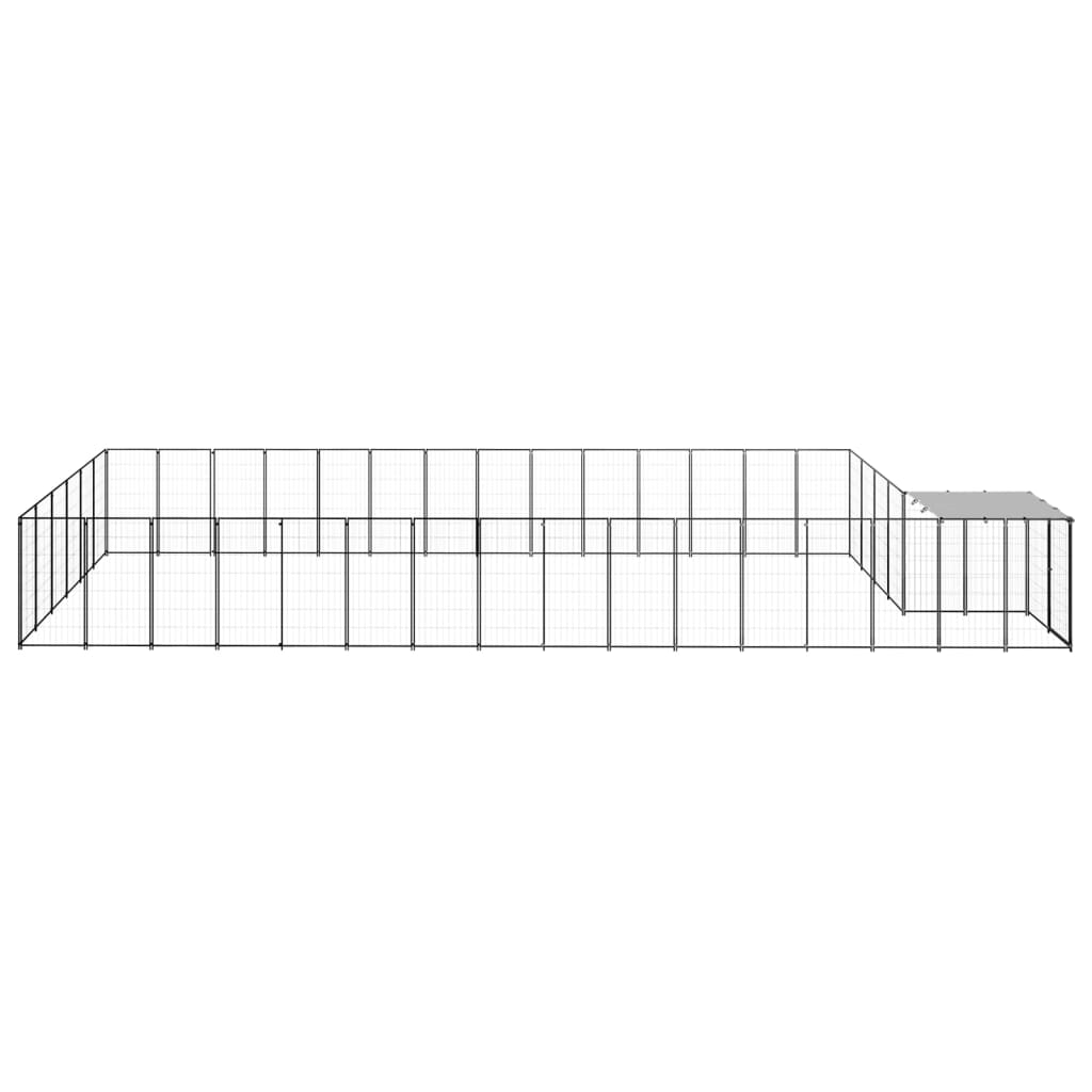 Hundgård svart 26,62 m² stål