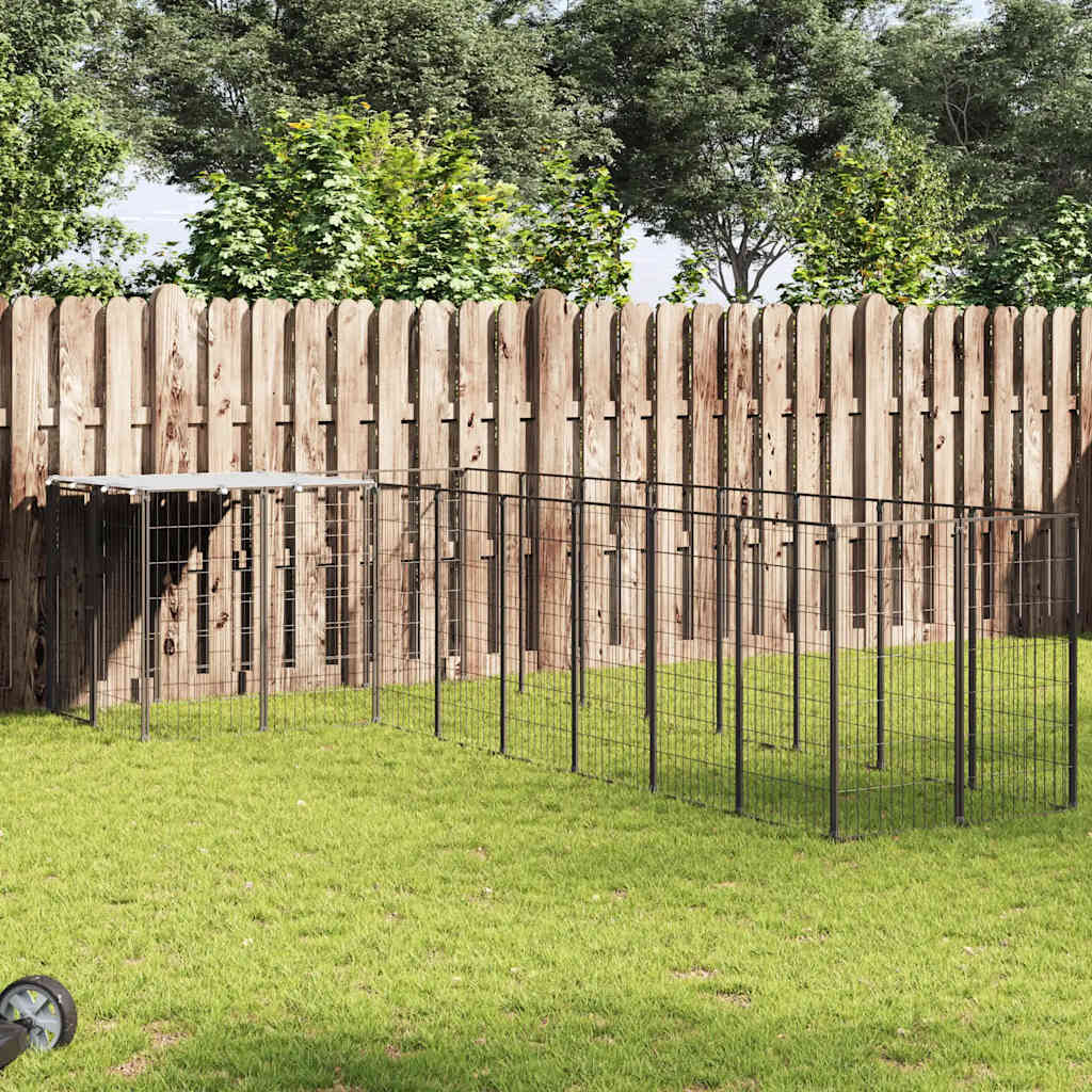 Hundgård svart 6,05 m² stål