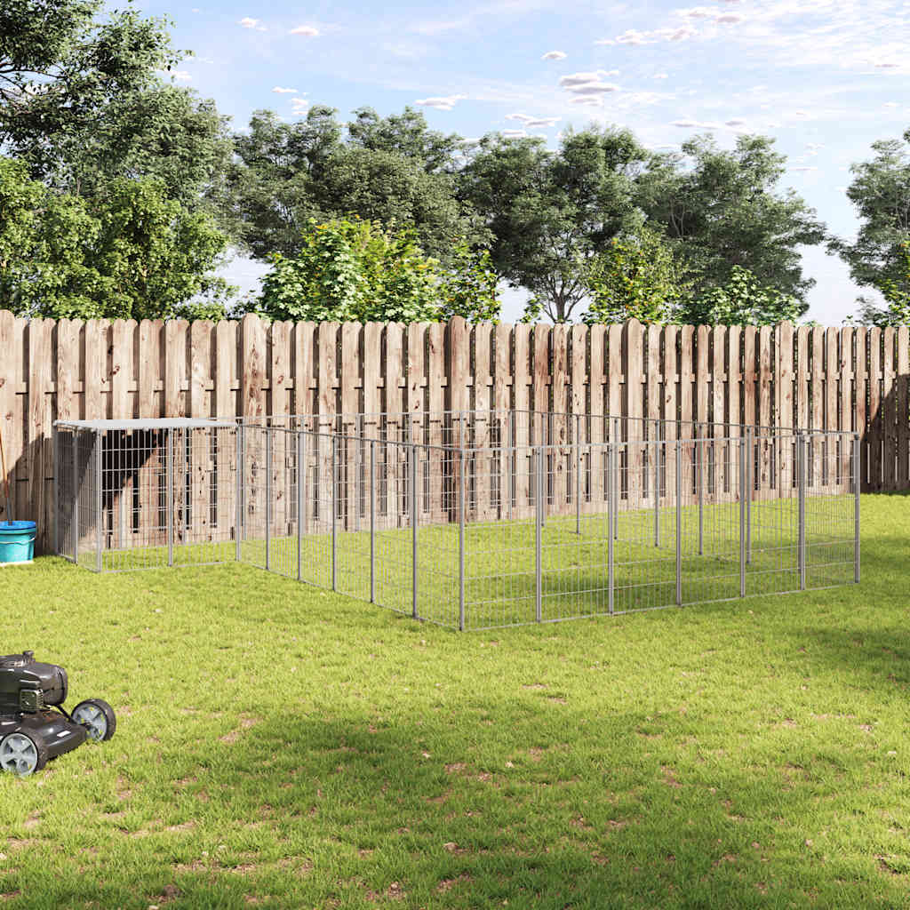 Hundgård silver 15,73 m² stål