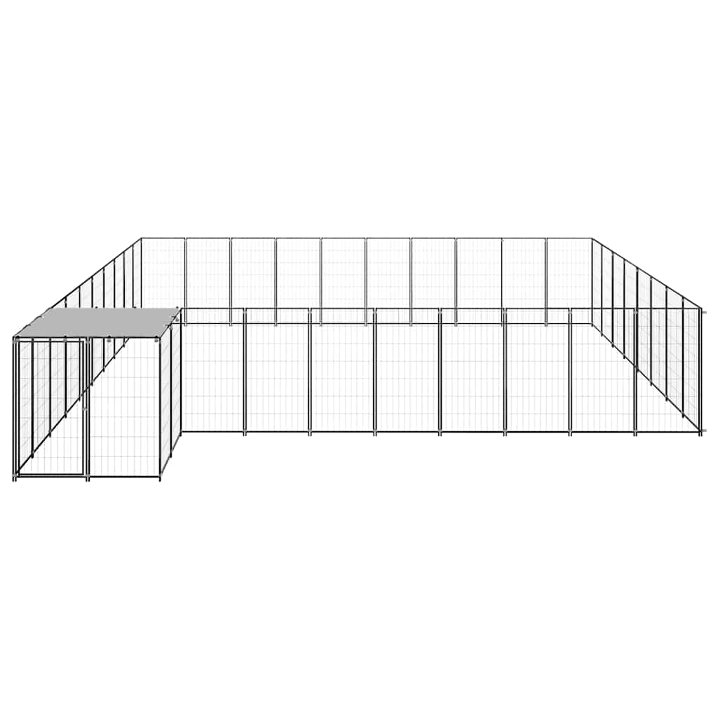 Hundgård svart 25,41 m² stål