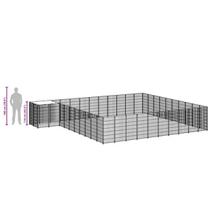 Hundgård svart 31,46 m² stål