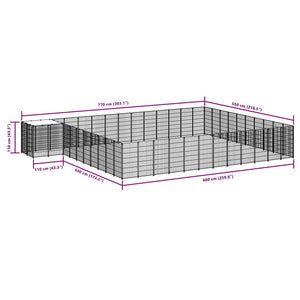 Hundgård svart 37,51 m² stål