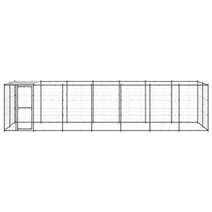 Hundgård för utomhusbruk med tak stål 16,94 m²