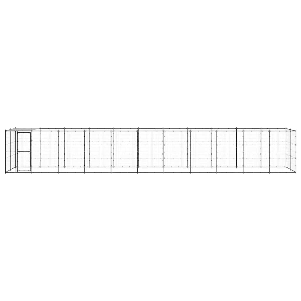 Hundgård för utomhusbruk med tak stål 26,62 m²