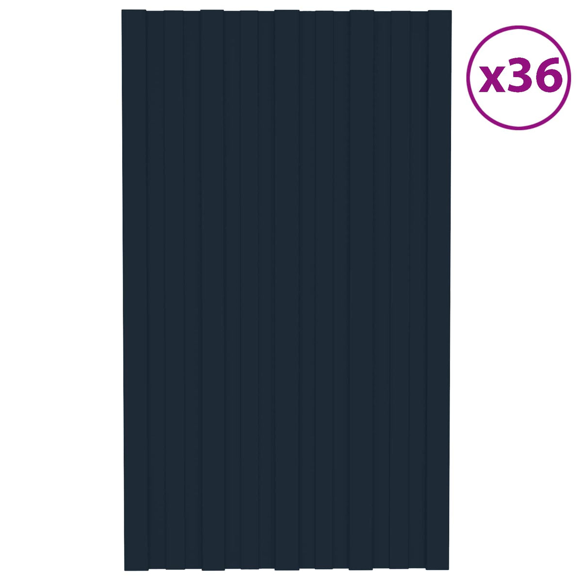 Takpanel 36 st Antracit 80 x 45 cm Galvaniserat stål