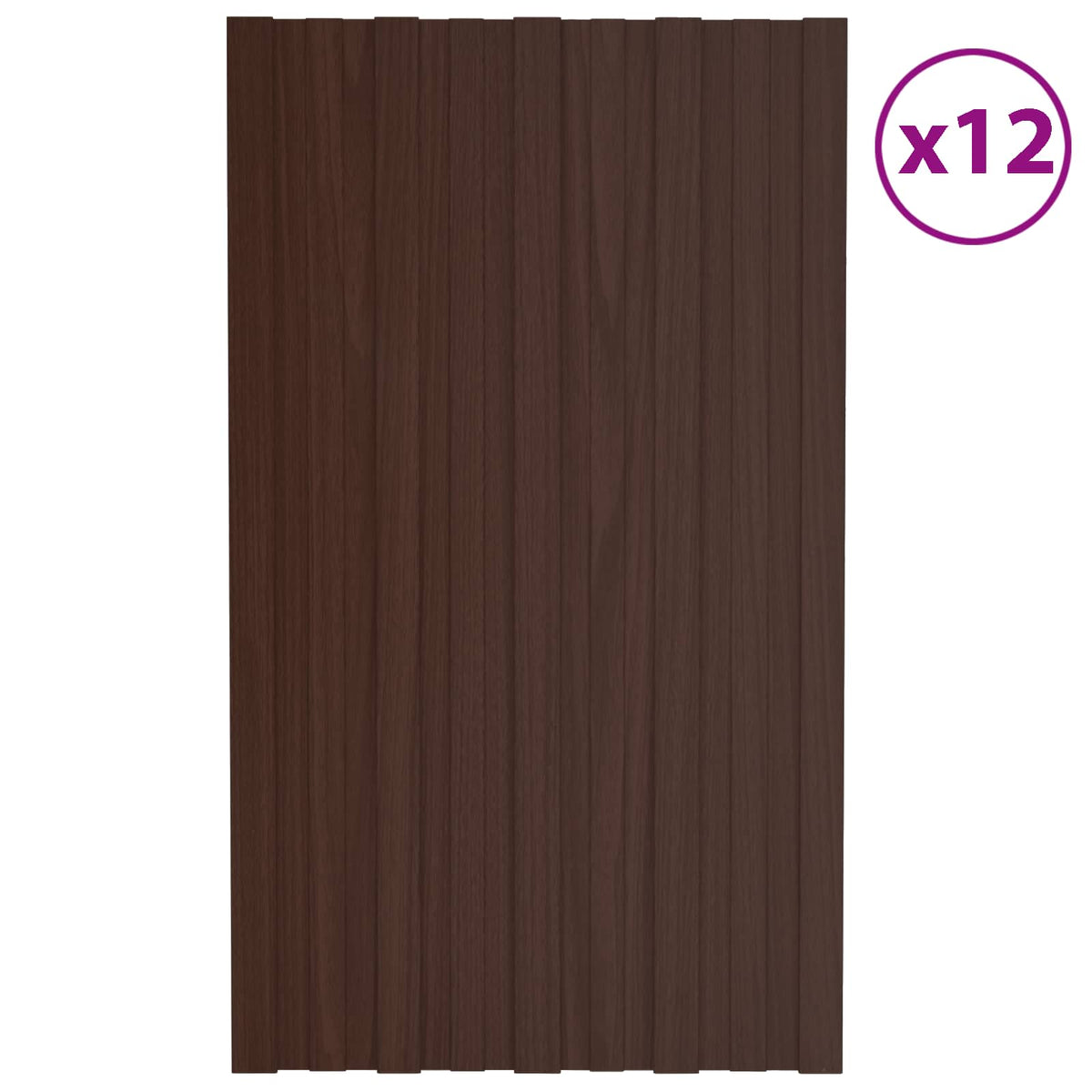 Takpanel 12 st Brun 80 x 45 cm Galvaniserat stål