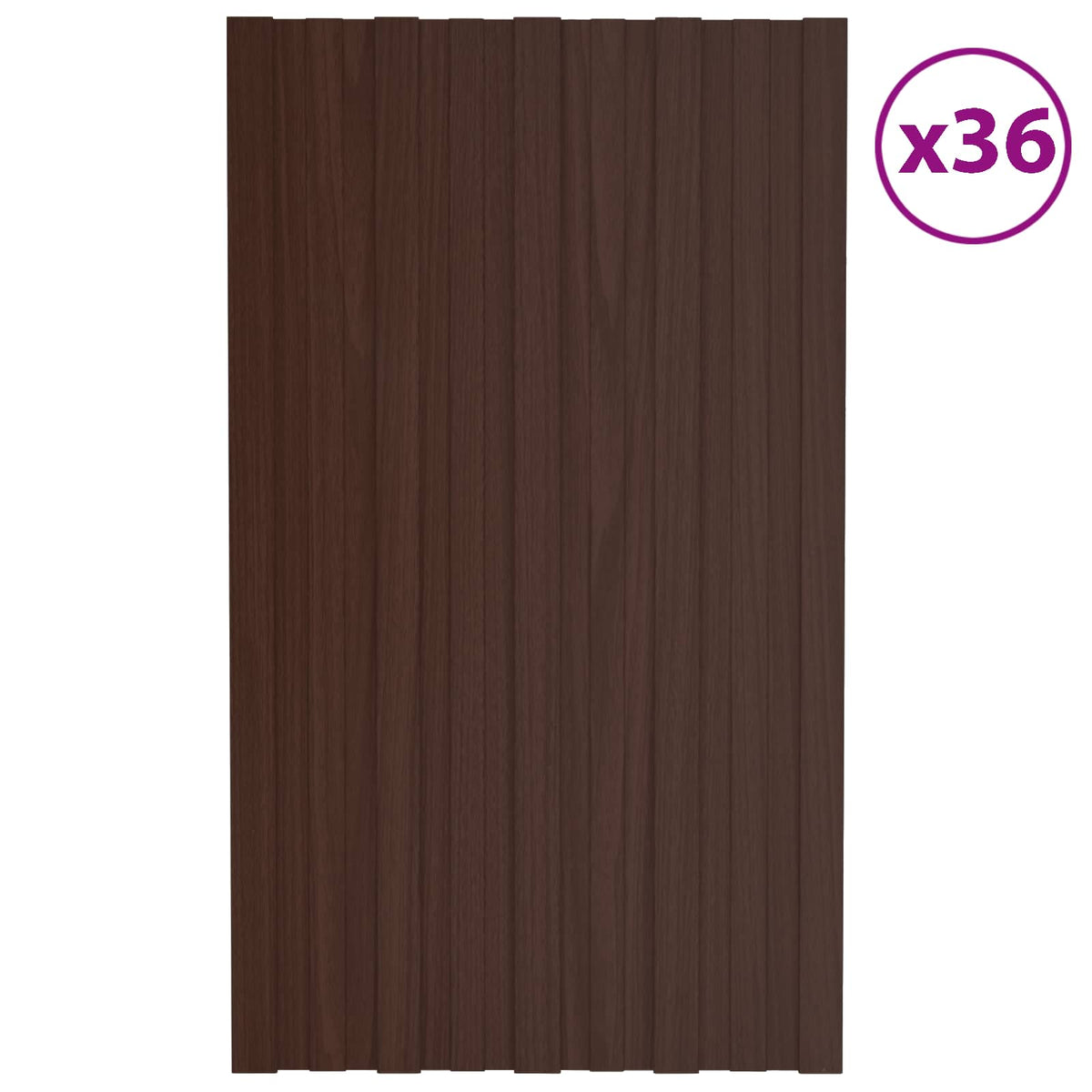 Takpanel 36 st Brun 80 x 45 cm Galvaniserat stål