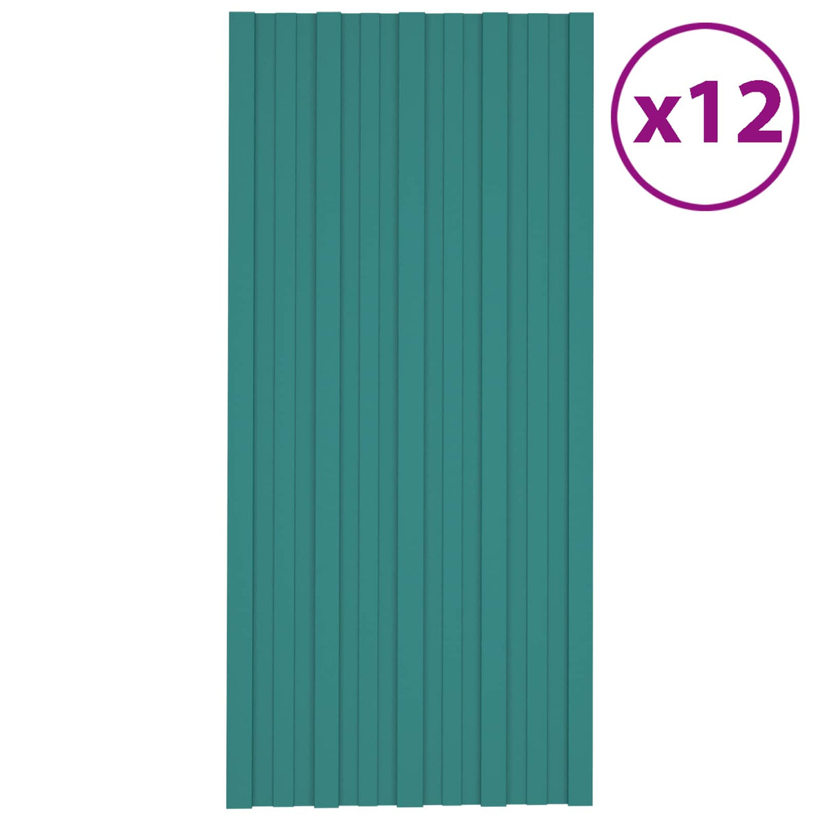 Takpanel 12 st Grön 100 x 45 cm Galvaniserat stål