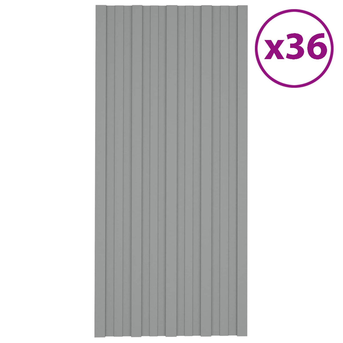 Takpanel 36 st Grå 100 x 45 cm Galvaniserat stål