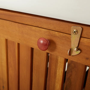 Förvaringsbänk med dyna 148 cm massivt akaciaträ