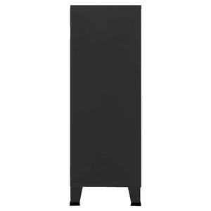 Industriellt förvaringsskåp svart 75x40x115 cm metall