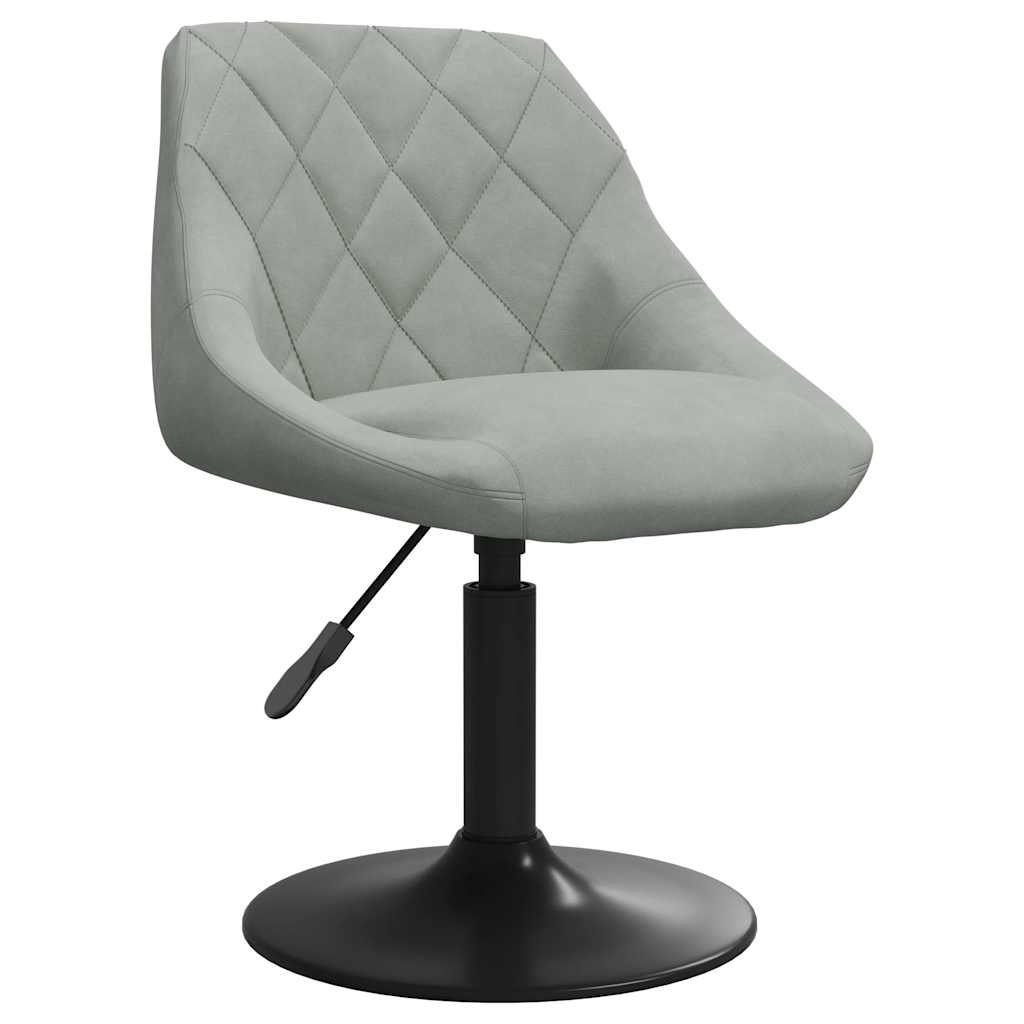 Snurrbara matstolar 6 st ljusgrå sammet