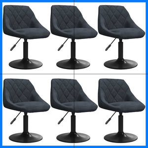 Snurrbara matstolar 6 st mörkgrå sammet