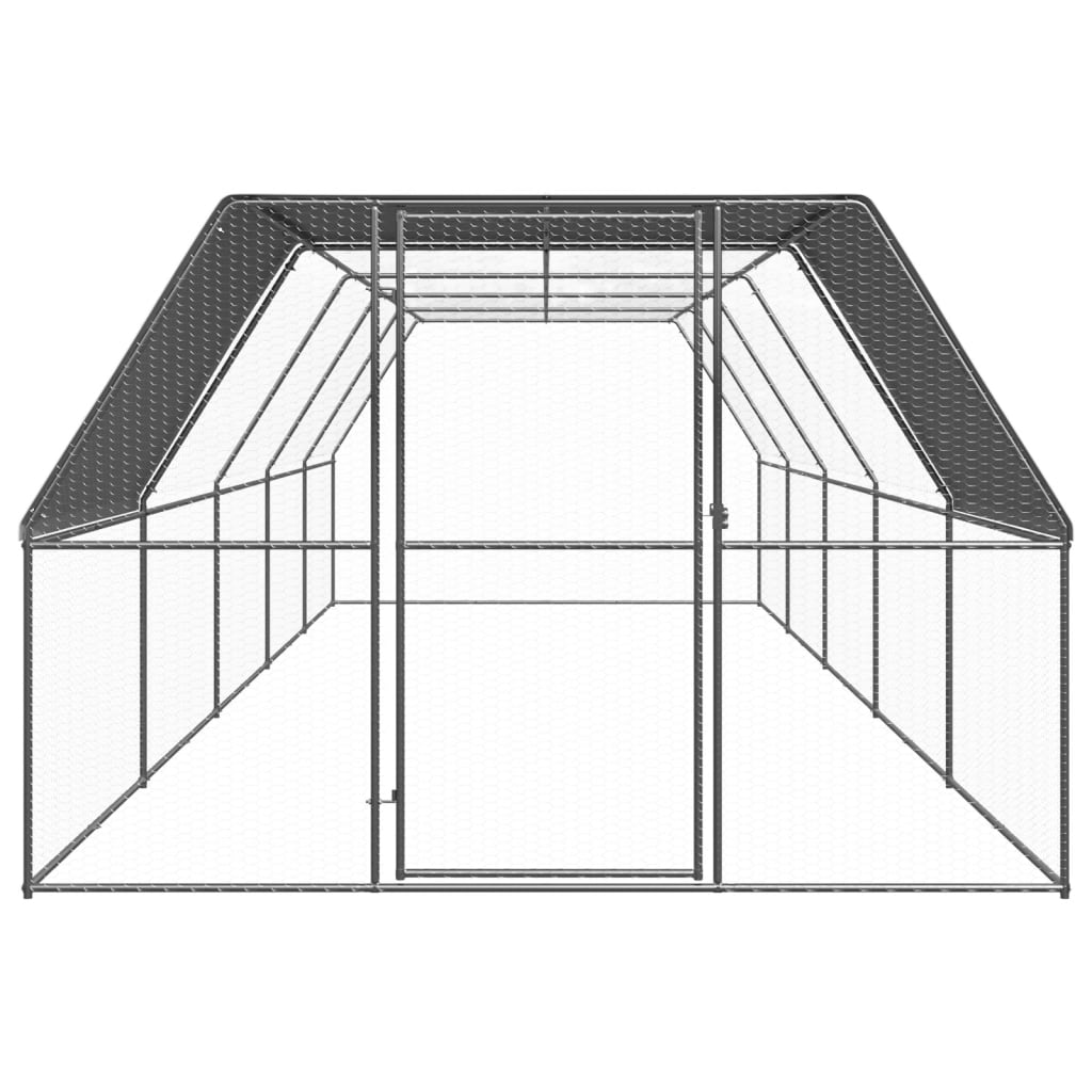 Hönsbur för utomhusbruk 3x10x2 m galvaniserat stål