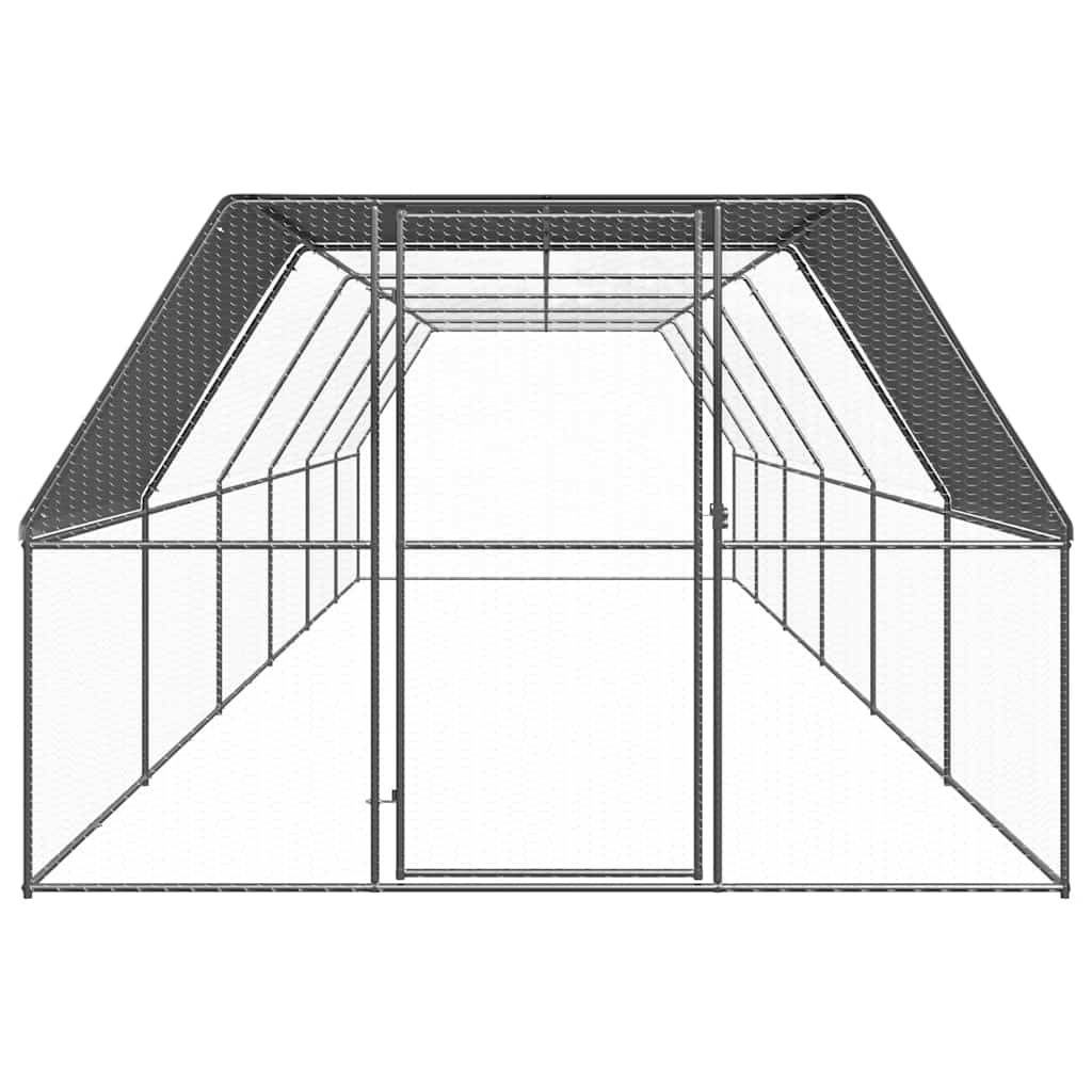 Hönsbur för utomhusbruk 3x12x2 m galvaniserat stål