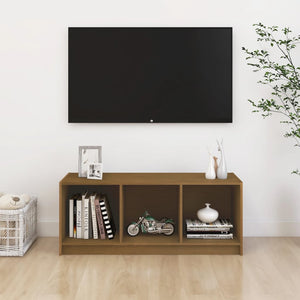 Tv-bänk honungsbrun 104x33x41 cm massiv furu