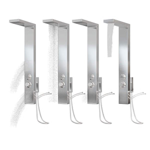 Duschpanelsystem rostfritt stål fyrkantig