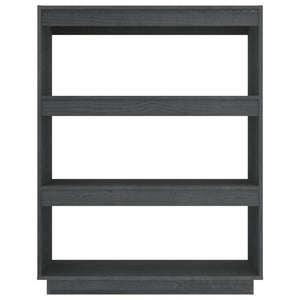 Bokhylla/Rumsavdelare grå 80x35x103 cm massiv furu