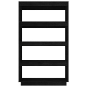 Bokhylla/Rumsavdelare svart 80x35x135 cm massiv furu