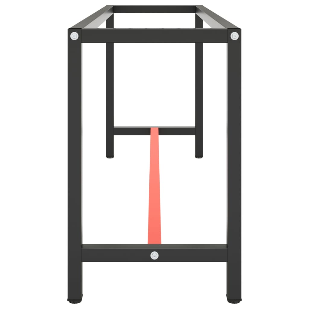 Ram för arbetsbänk svart och matt röd 190x50x79 cm metall