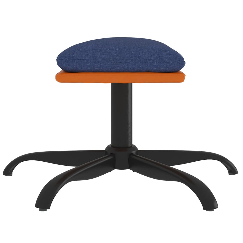 Fotpall blå 60x60x36 cm tyg och konstläder