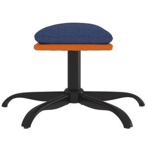 Fotpall blå 60x60x36 cm tyg och konstläder