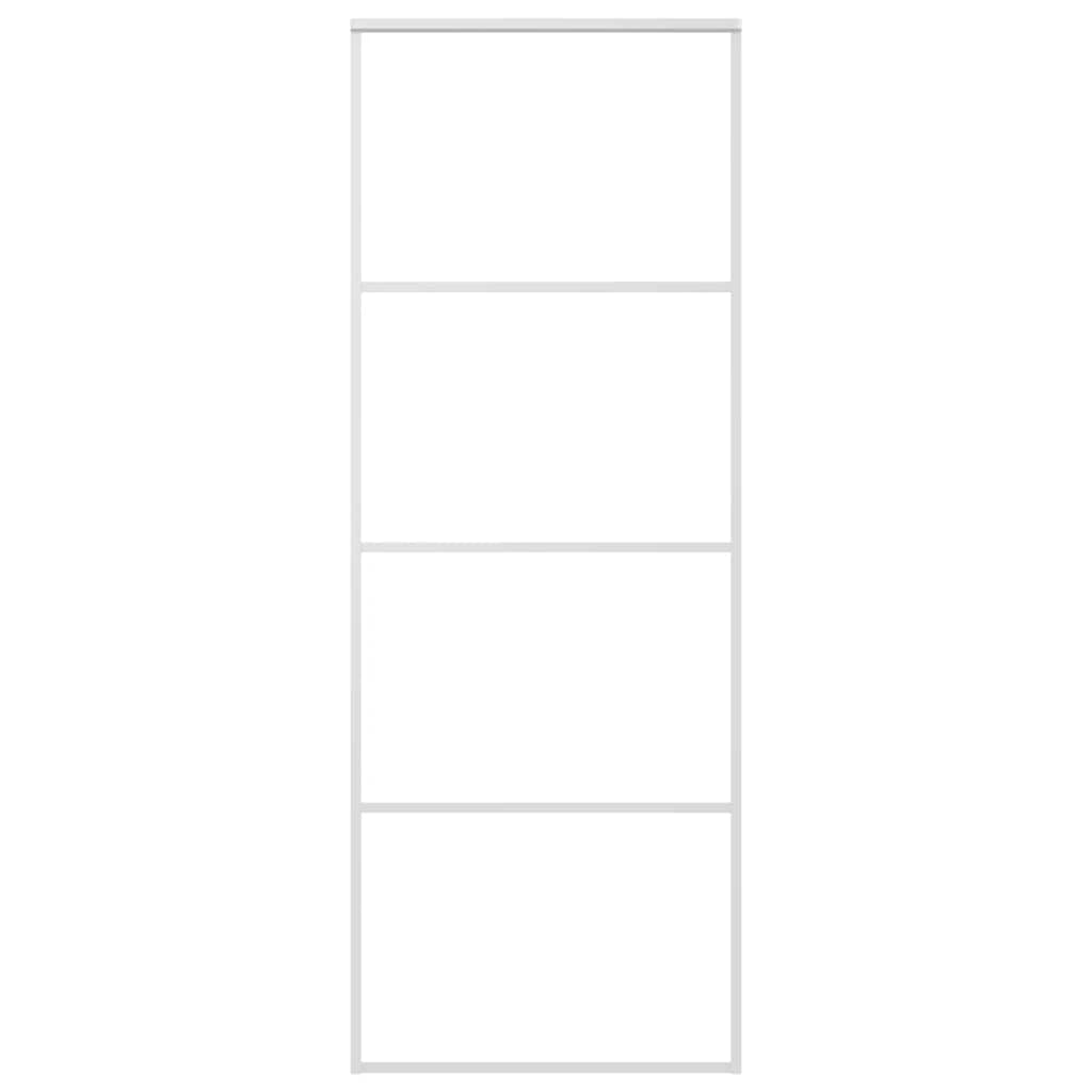 Skjutdörr frostat ESG-glas och aluminium 76x205 cm vit