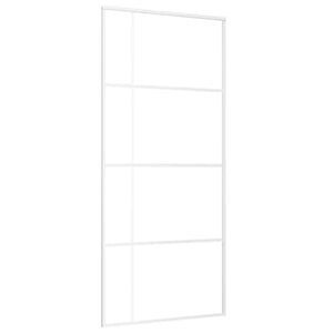 Skjutdörr frostat ESG-glas och aluminium 90x205 cm vit
