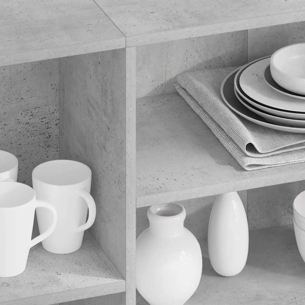 Byrå betonggrå 120x30x75 cm konstruerat trä