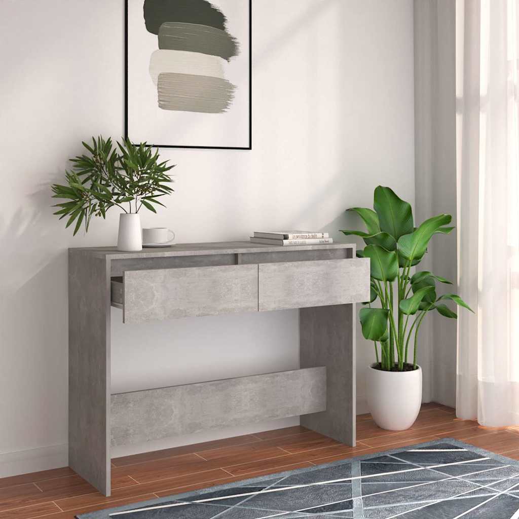 Konsolbord betonggrå 100x35x76,5 cm konstruerat trä