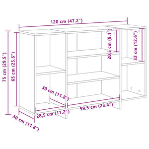 Byrå grå sonoma 120x30x75 cm konstruerat trä