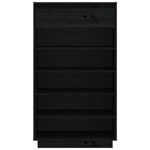 Skoskåp svart 60x34x105 cm massiv furu