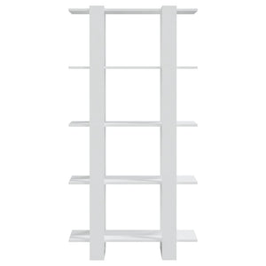 Bokhylla/rumsavdelare vit 80x30x160 cm konstruerat trä