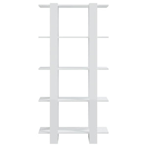 Bokhylla/Rumsavdelare vit högglans 80x30x160 cm