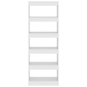 Bokhylla/rumsavdelare vit 60x30x166 cm konstruerat trä