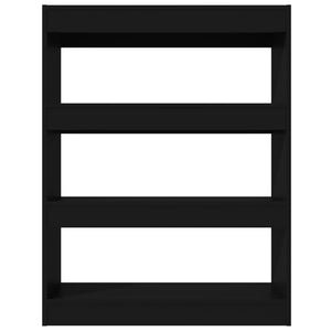 Bokhylla/Rumsavdelare svart 80x30x103 cm konstruerat trä