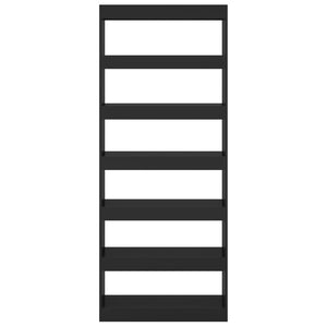 Bokhylla Rumsavdelare svart 80x30x198 cm konstruerat trä