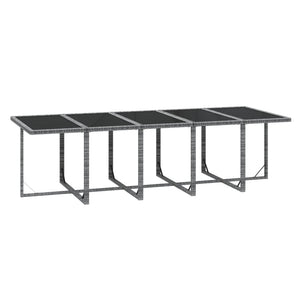 Matgrupp för trädgården med dynor 15 delar konstrotting grå