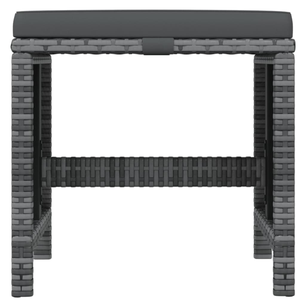 Matgrupp för trädgården med dynor 21 delar konstrotting grå